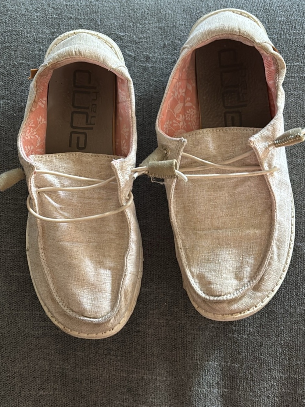 Hey Dude Women’s Slip-On Boat Shoes in Light Beige